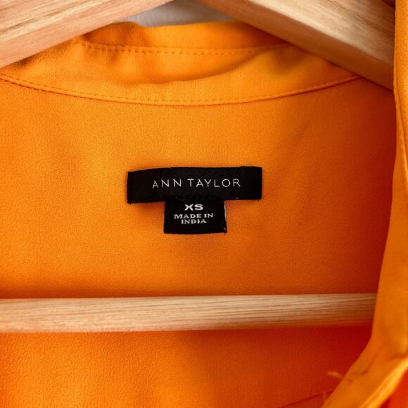 Ann Taylor Button Front Sleeveless Top Orange XS - Picture 3 of 7